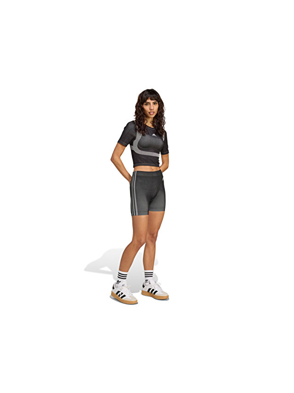 Seamless Tee Kadın Günlük Tişört Jv7159 Siyah-2