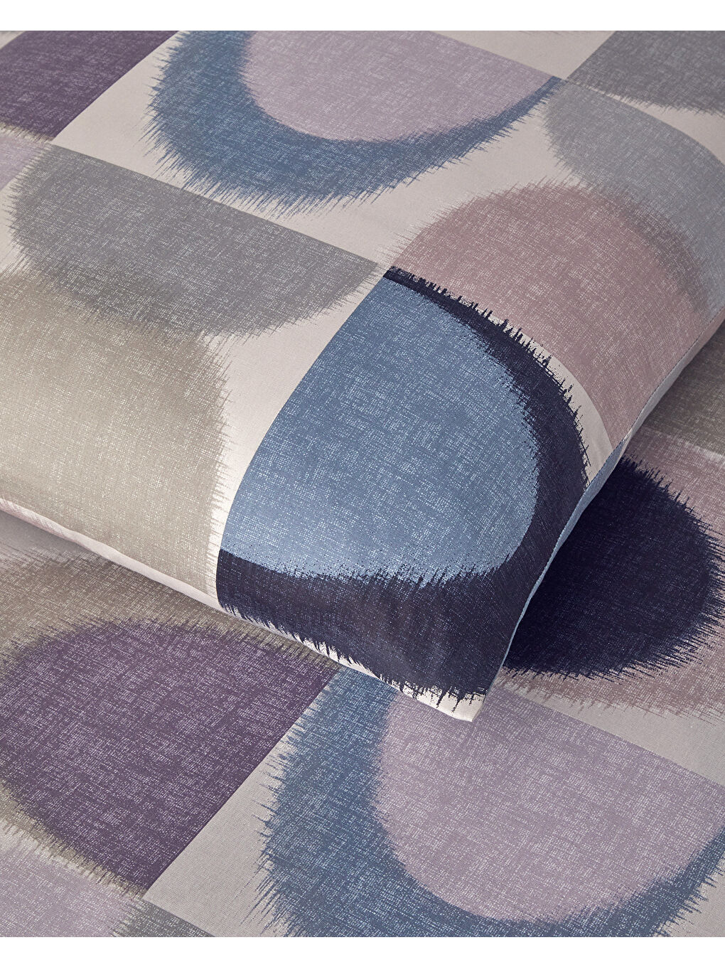 Yeşil Abstract Pamuklu Ranforce Çift Kişilik Nevresim Takımı 200x220 cm Mavi-Lila-3