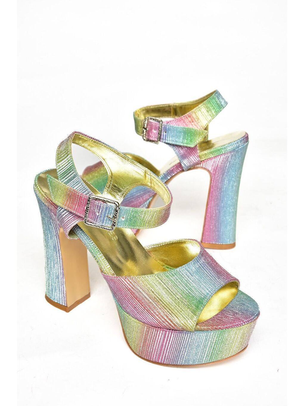 Karışık S2460571 Renkli Kadın Topuklu Ayakkabı-2