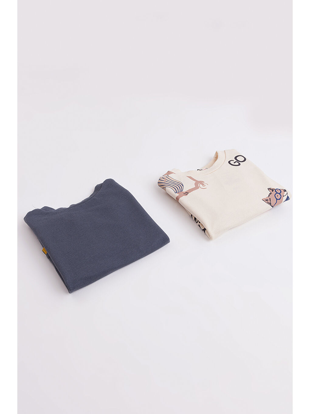 Ekru Erkek Çocuk 2'li Paket Basic Sweatshirt-7