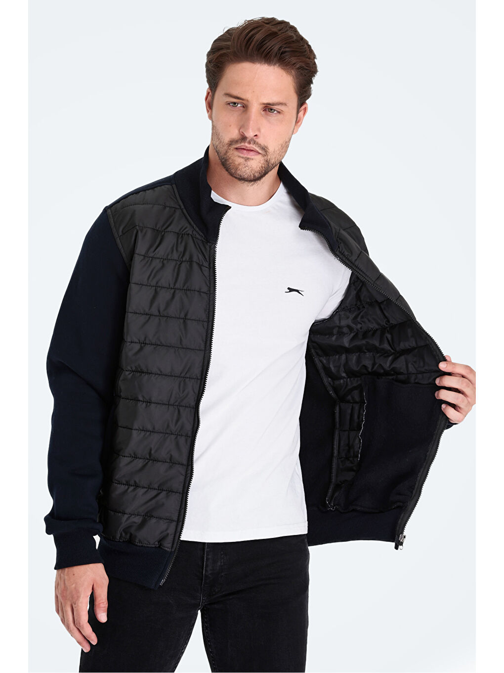 BASIL Erkek Fermuarlı Sweatshirt Lacivert-5