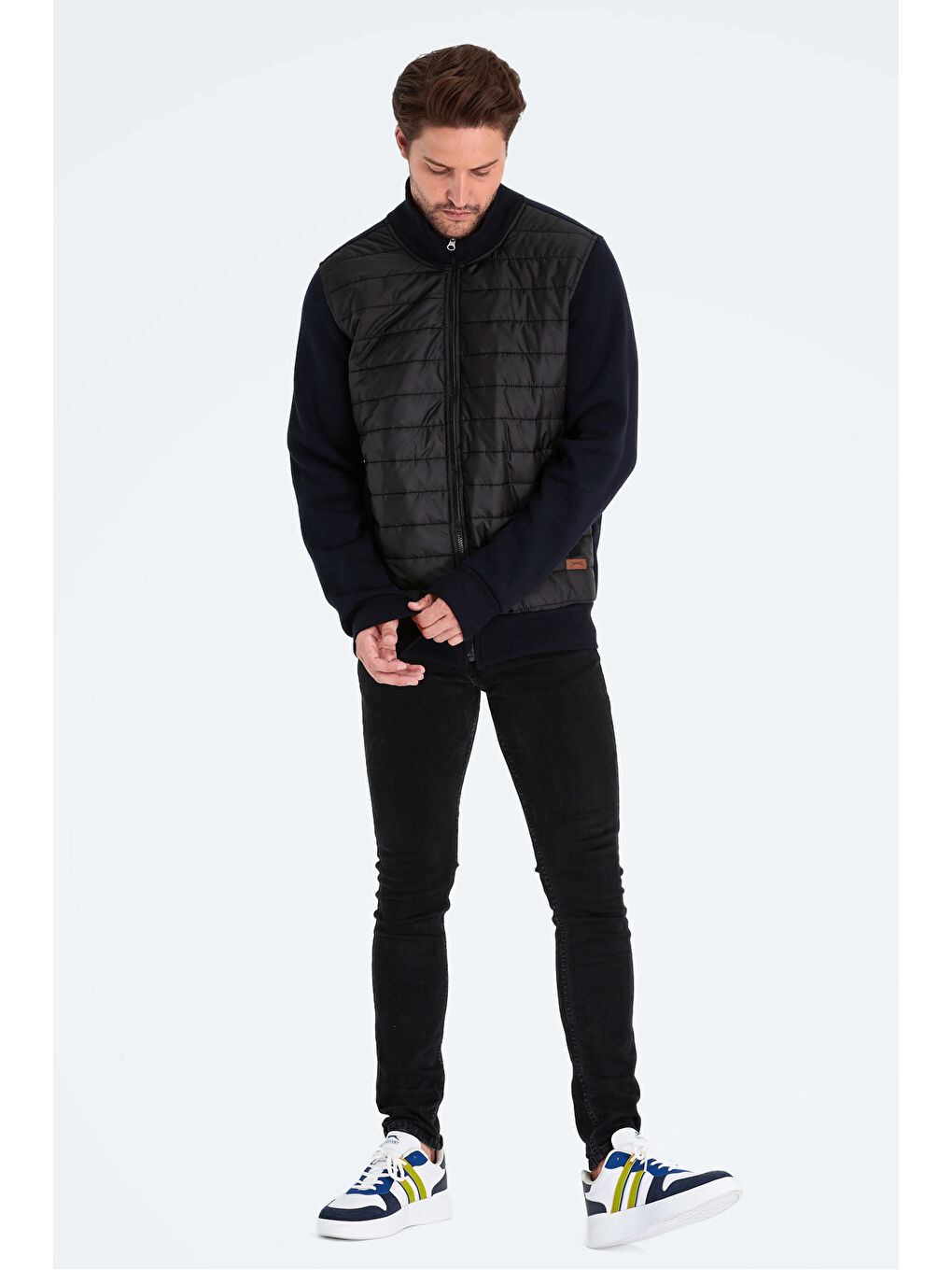 BASIL Erkek Fermuarlı Sweatshirt Lacivert-6