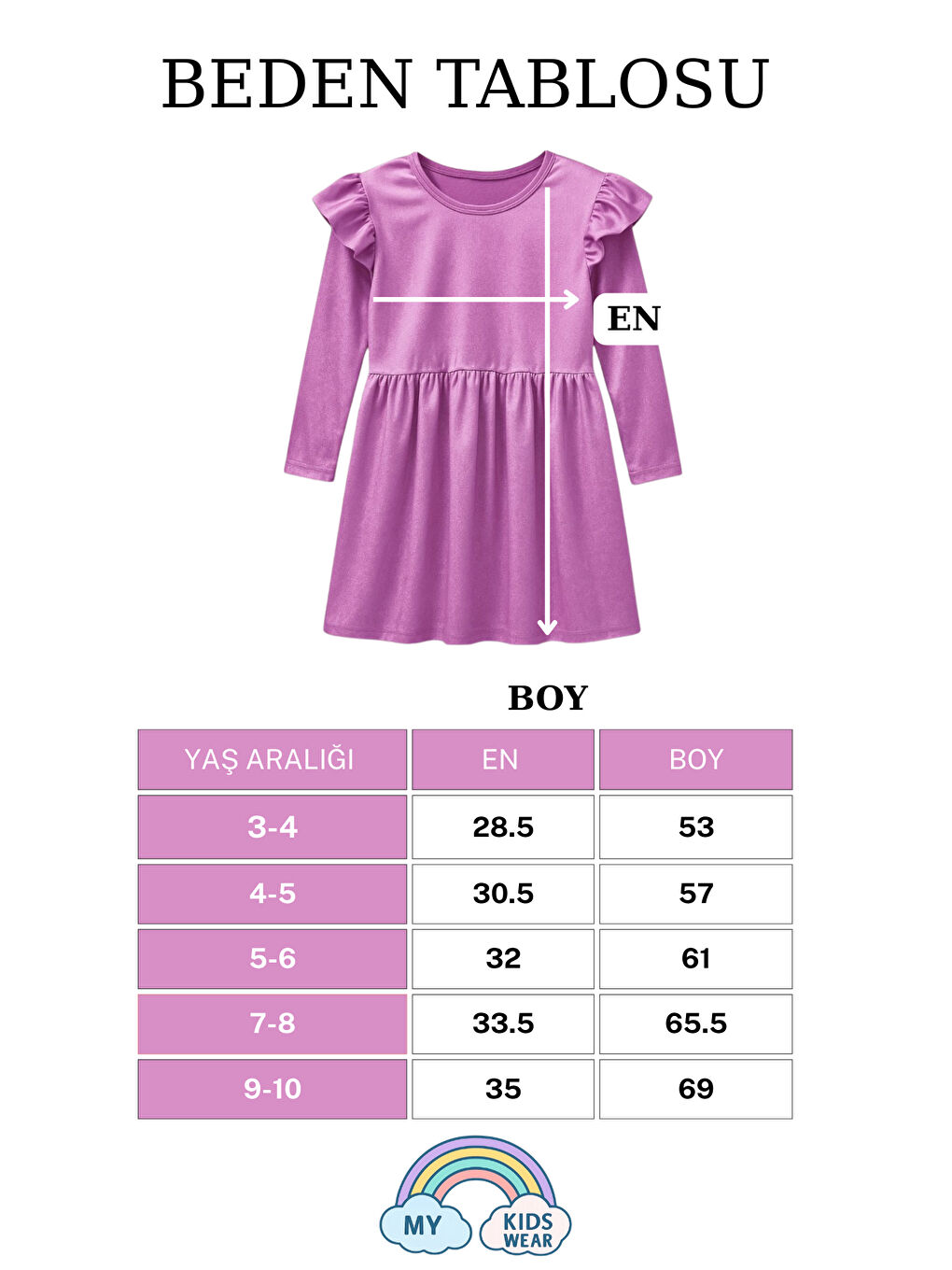 Pembe Kız Çocuk Uzun Kollu Fırfır Detaylı Kadife Elbise 3-10 Yaş 12114-1