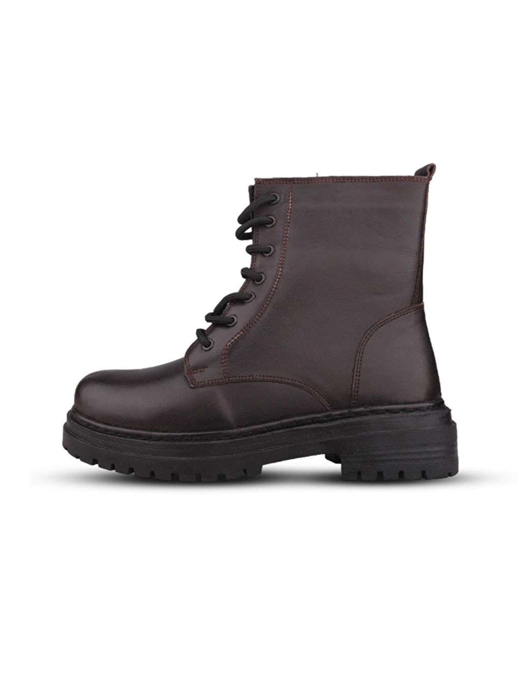 Kahverengi Kadın Günlük Bot - Kahve, Hakiki Deri-1