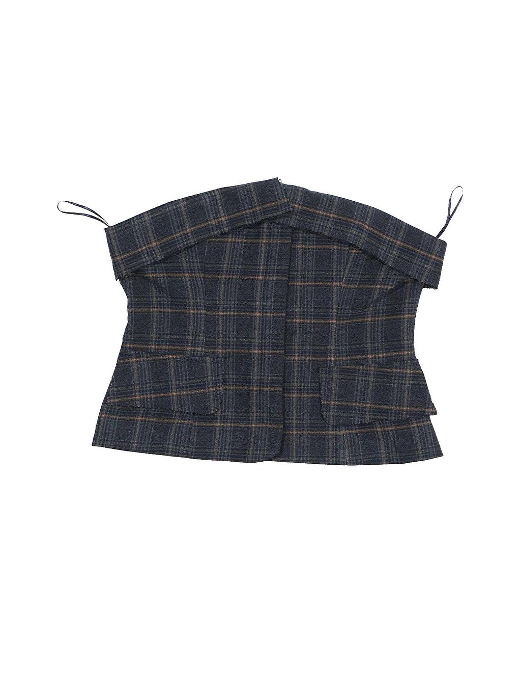 Lacivert Ekoseli Büstiyer-6