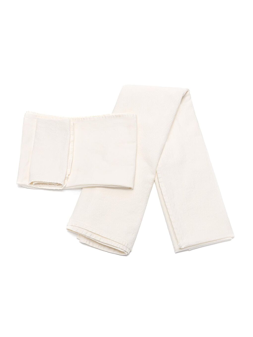 Taşlanmış Ekru Denim Pamuk Masa Örtüsü-2