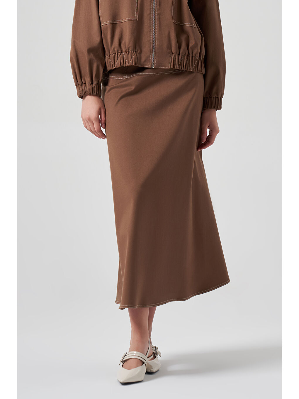 Kahverengi Çan Etek 8027 Koyu Kahve-3