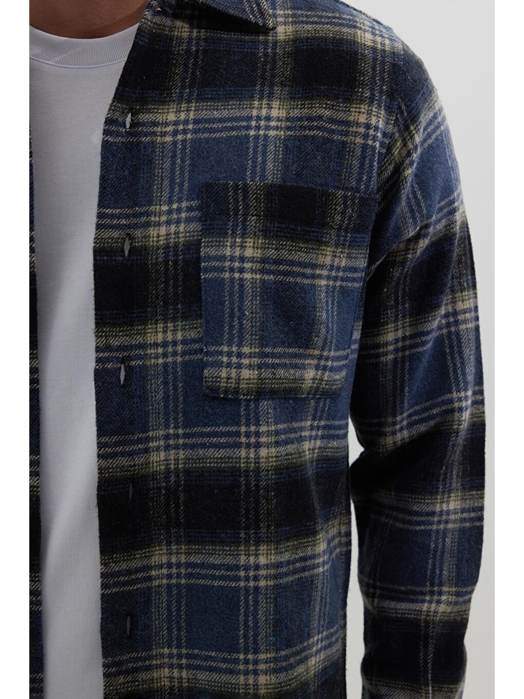 Karışık Erkek Regular Fit Normal Kesim Çift Cepli Kışlık Oduncu Kareli Gömlek-2