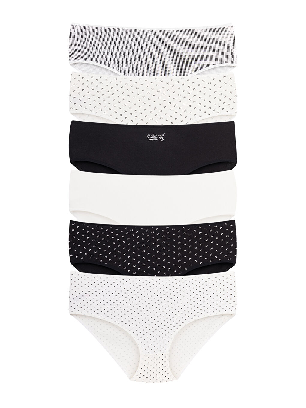 Karışık Kadın Büyük Beden Yüksel Bel Külot 6'Lı Paket-1