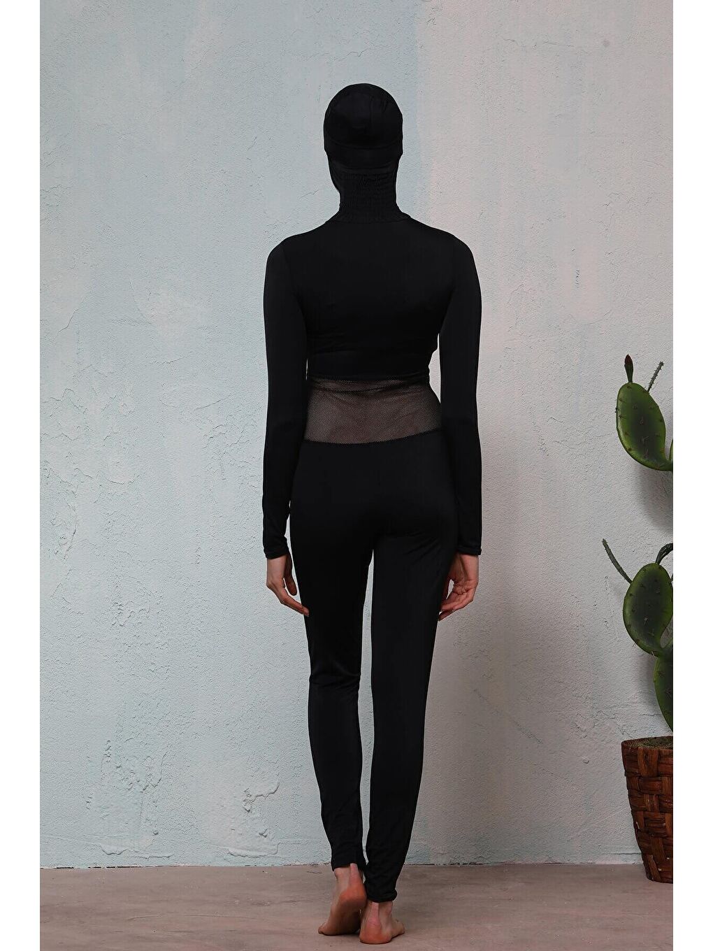 Fileli Siyah Yüzücü Tulumu 2255-3