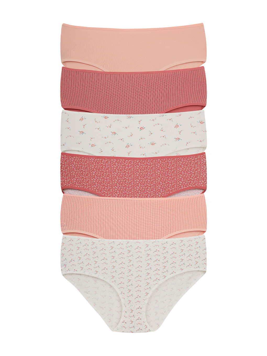 Karışık Kadın Büyük Beden Yüksel Bel Külot 6'Lı Paket-1