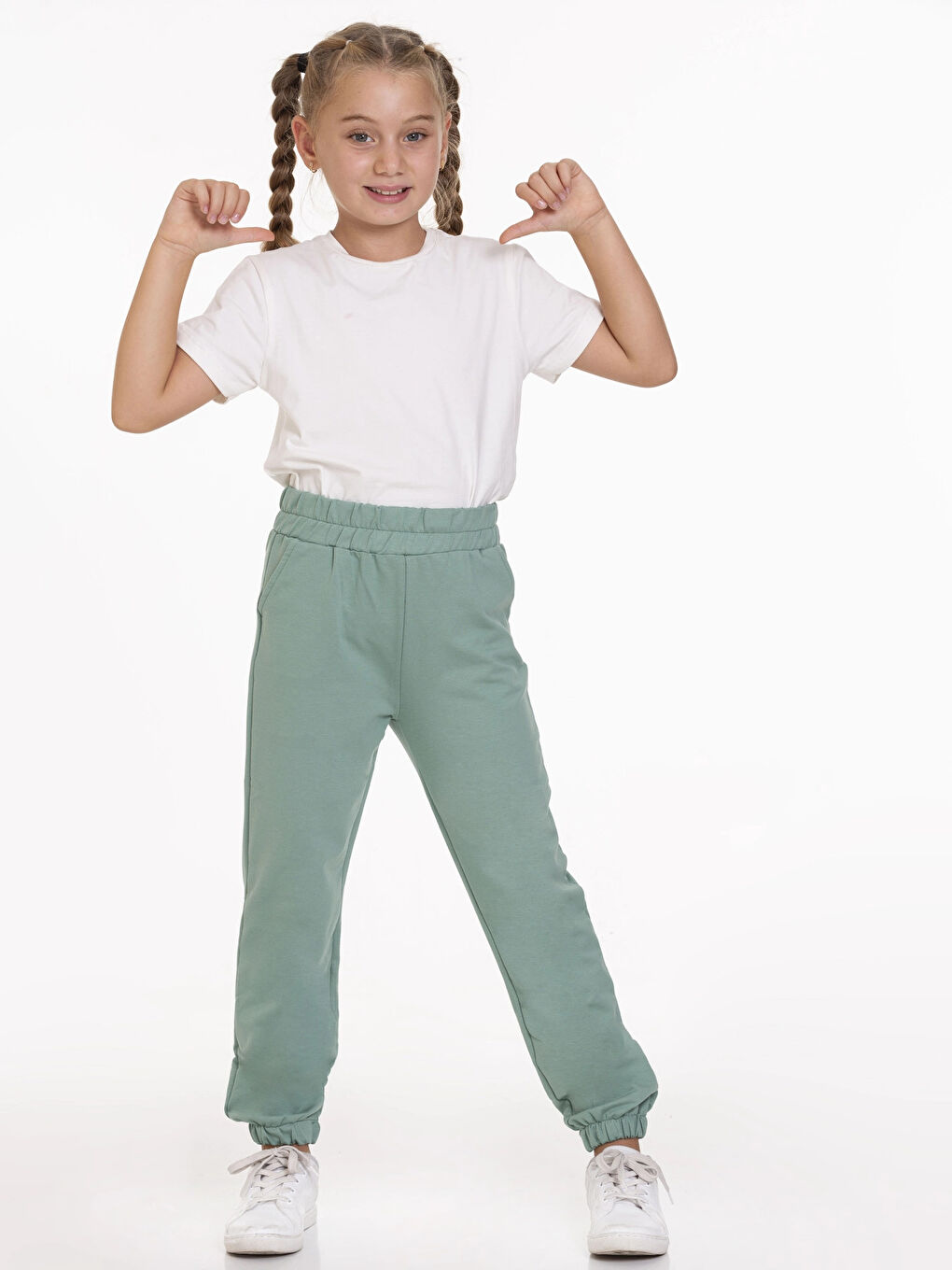 Yeşil Kız Çocuk Basic Eşofman Altı 54852-3