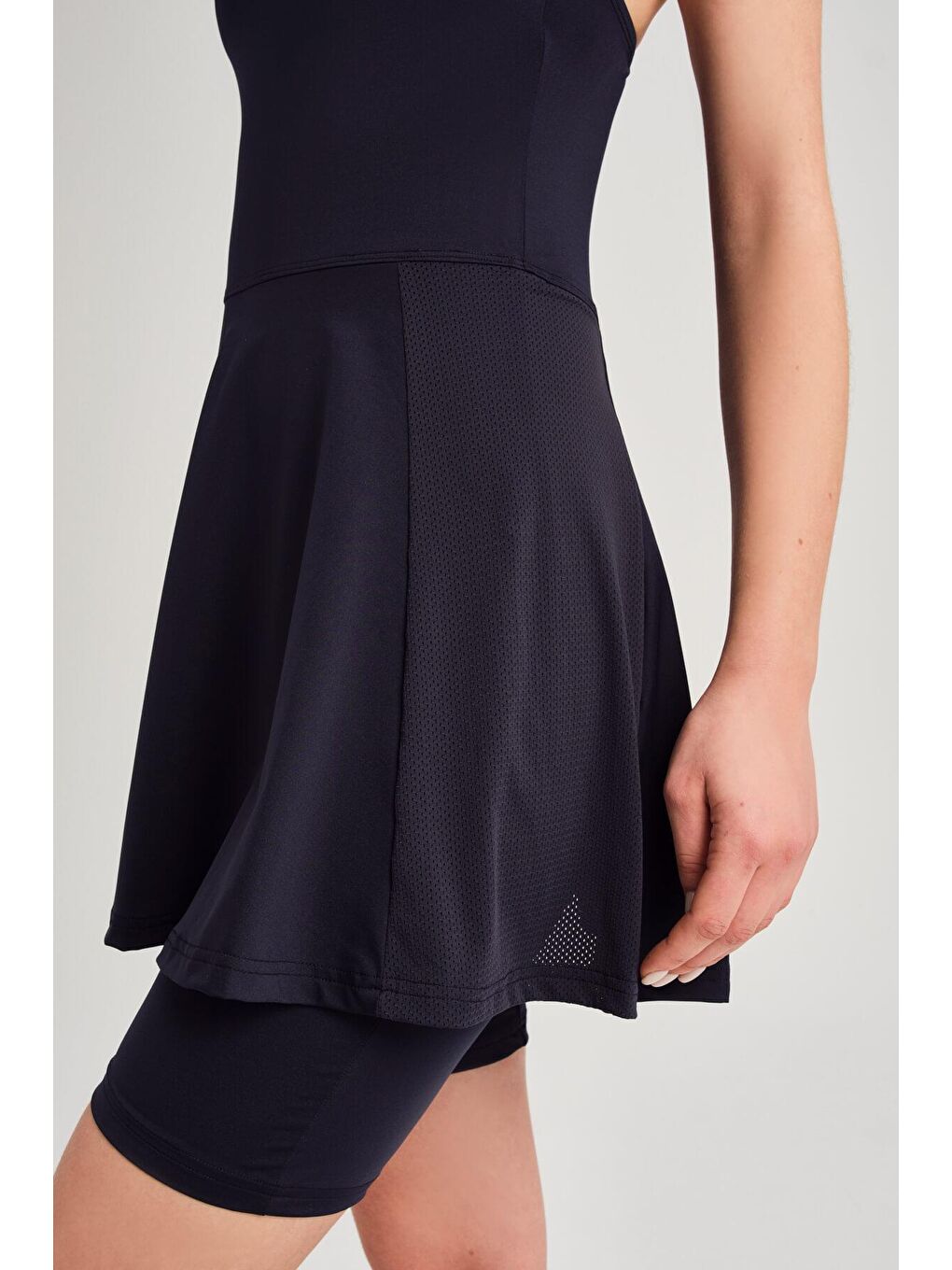 Yüzücü Sırt Etekli File Detaylı Lacivert Tulumu 2275-3