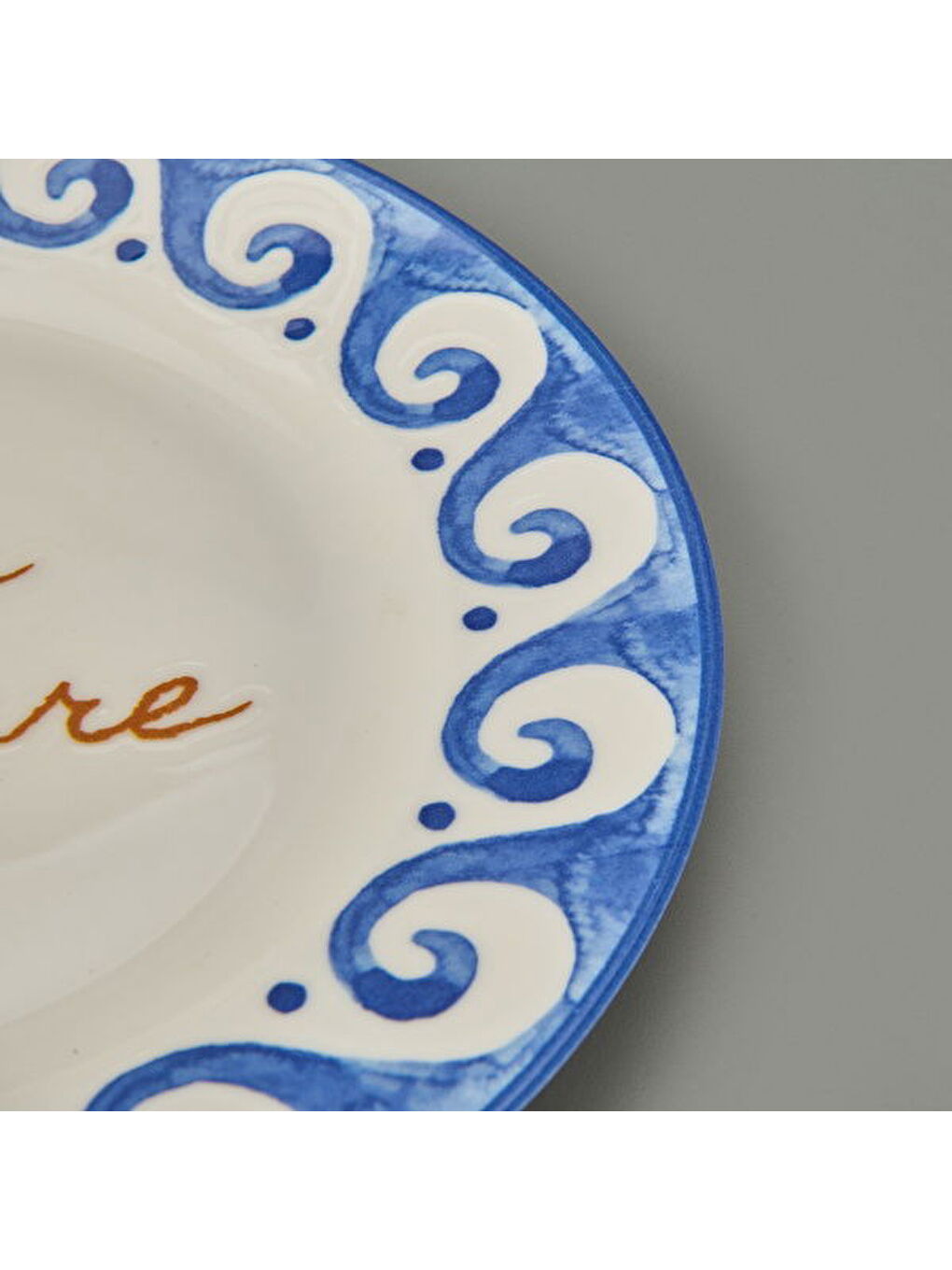 Kitchen Luve Del Mare Servis Tabağı - Krem / Mavi - 27 cm-2