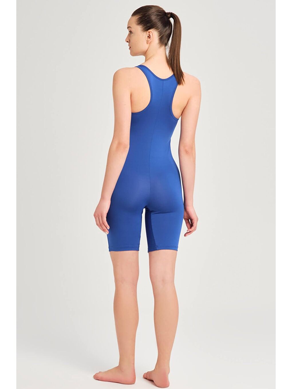 Fermuarlı Yüzücü Sırt Saks Mavisi Yüzücü Tulumu 3064-3