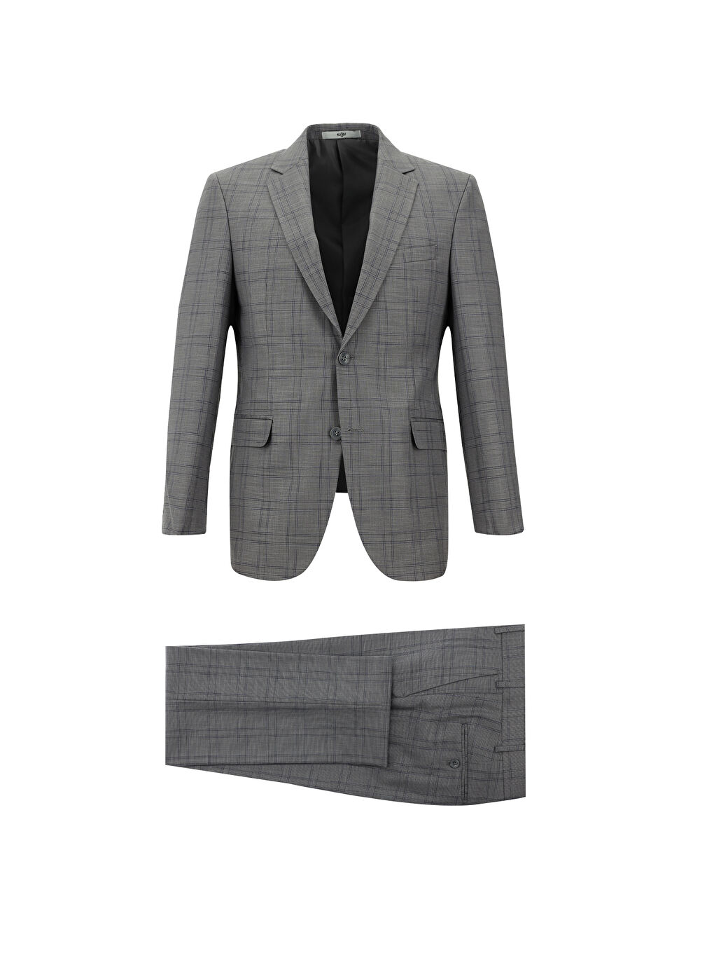 Kahverengi Slim Fit Dar Kesim Ekose Takım Elbise