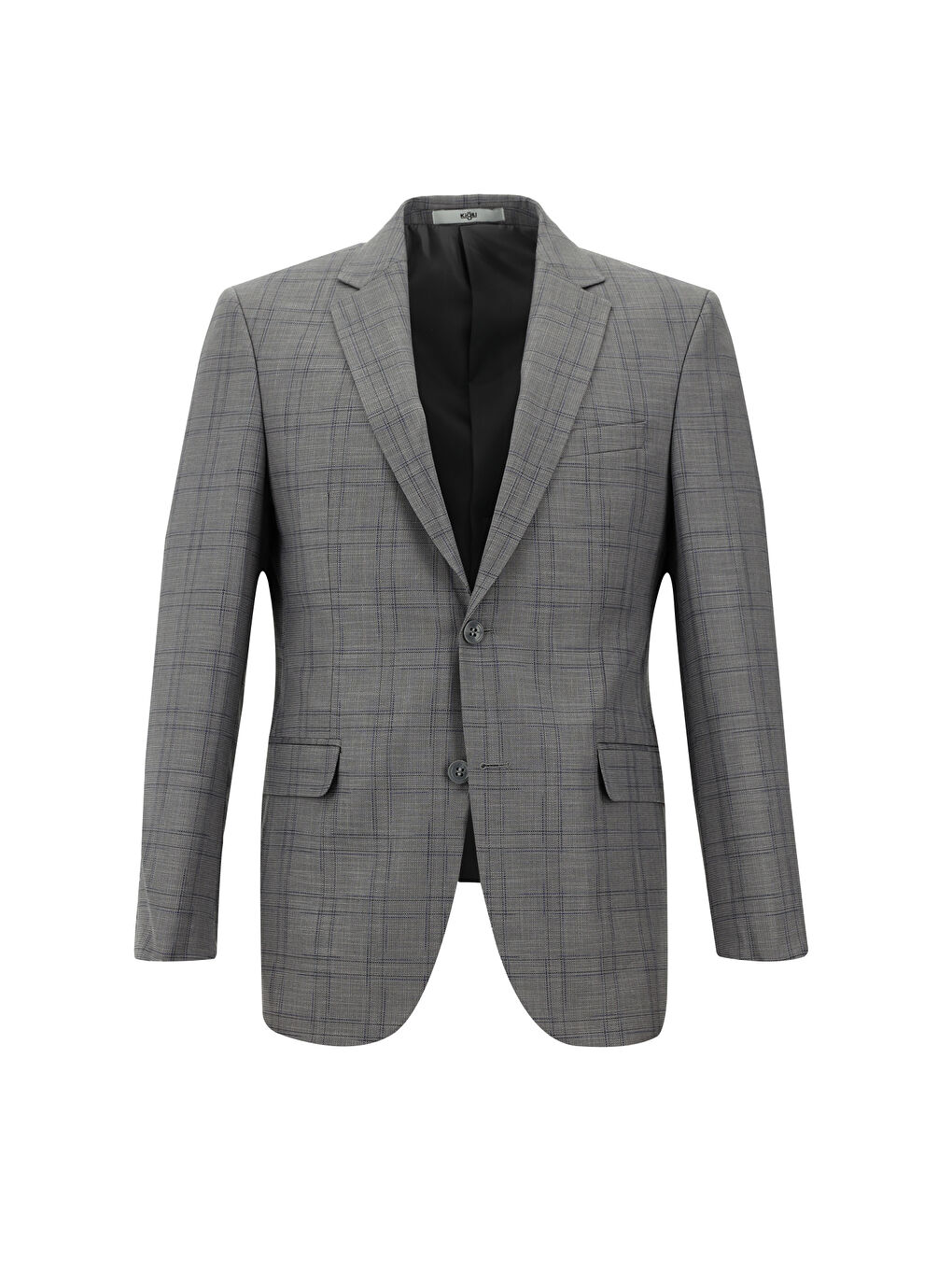 Kahverengi Slim Fit Dar Kesim Ekose Takım Elbise-1