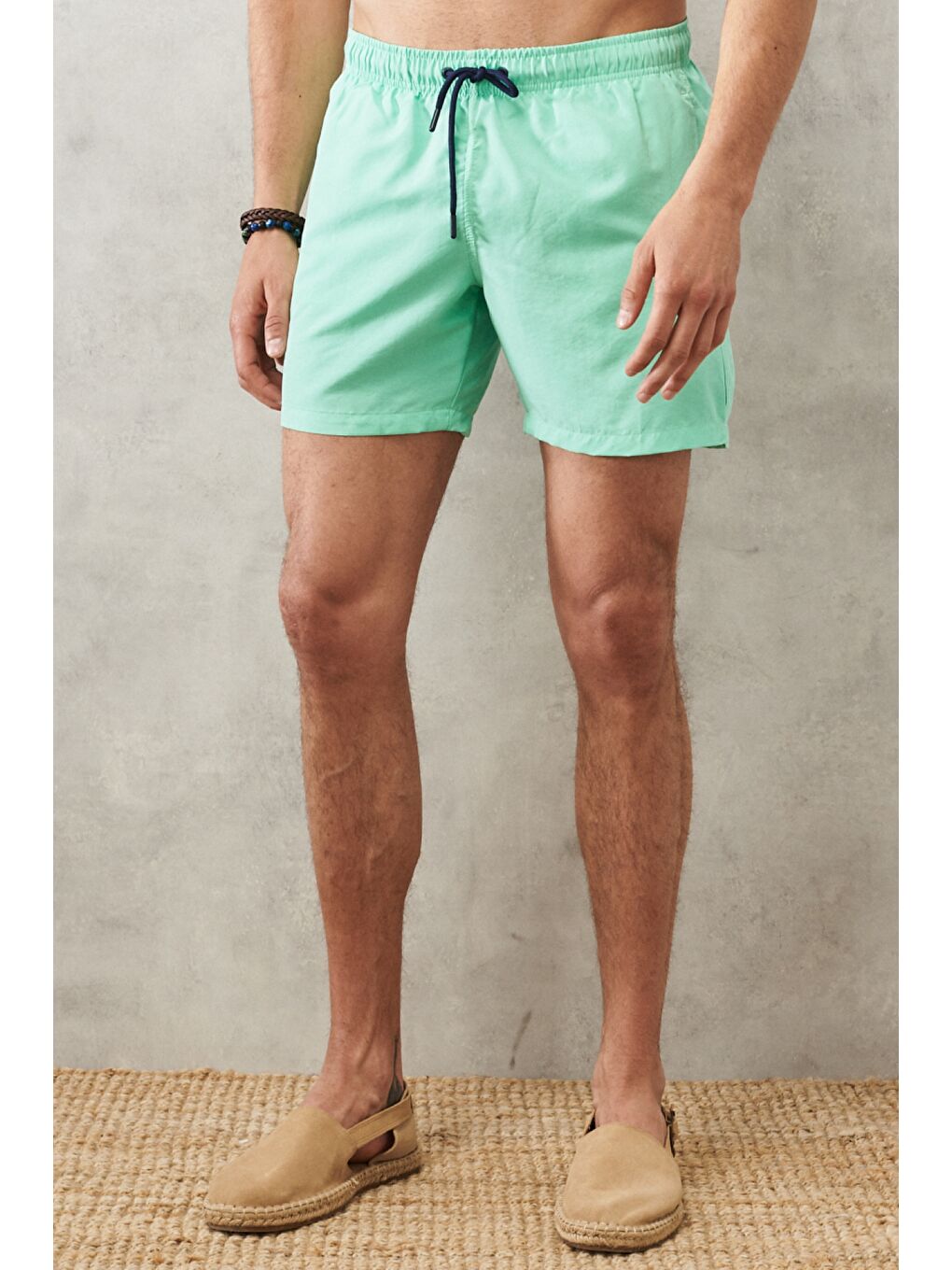 Mavi Erkek Mint Standart Fit Normal Kesim Cepli Hızlı Kuruyan Deniz Şortu-1