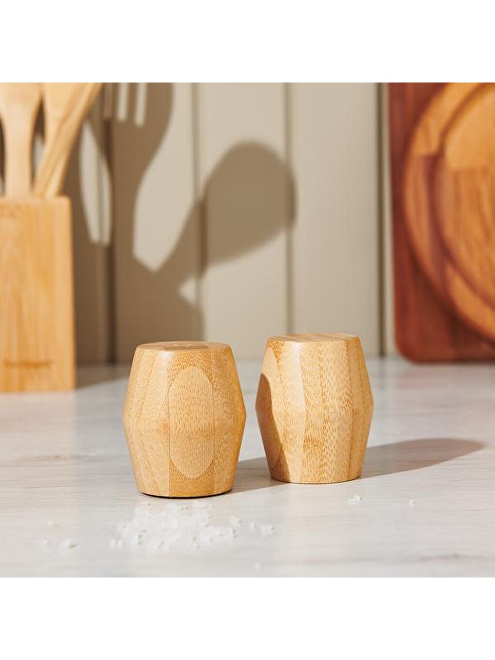 Bambu Tuzluk Biberlik - Kahverengi - 8 cm