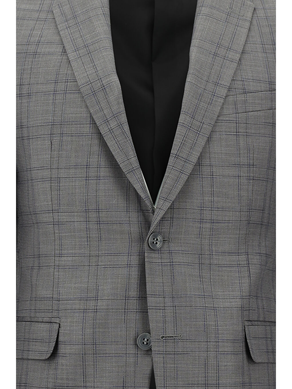 Kahverengi Slim Fit Dar Kesim Ekose Takım Elbise-3