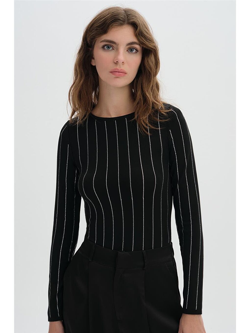 Siyah Vatkalı Triko Body