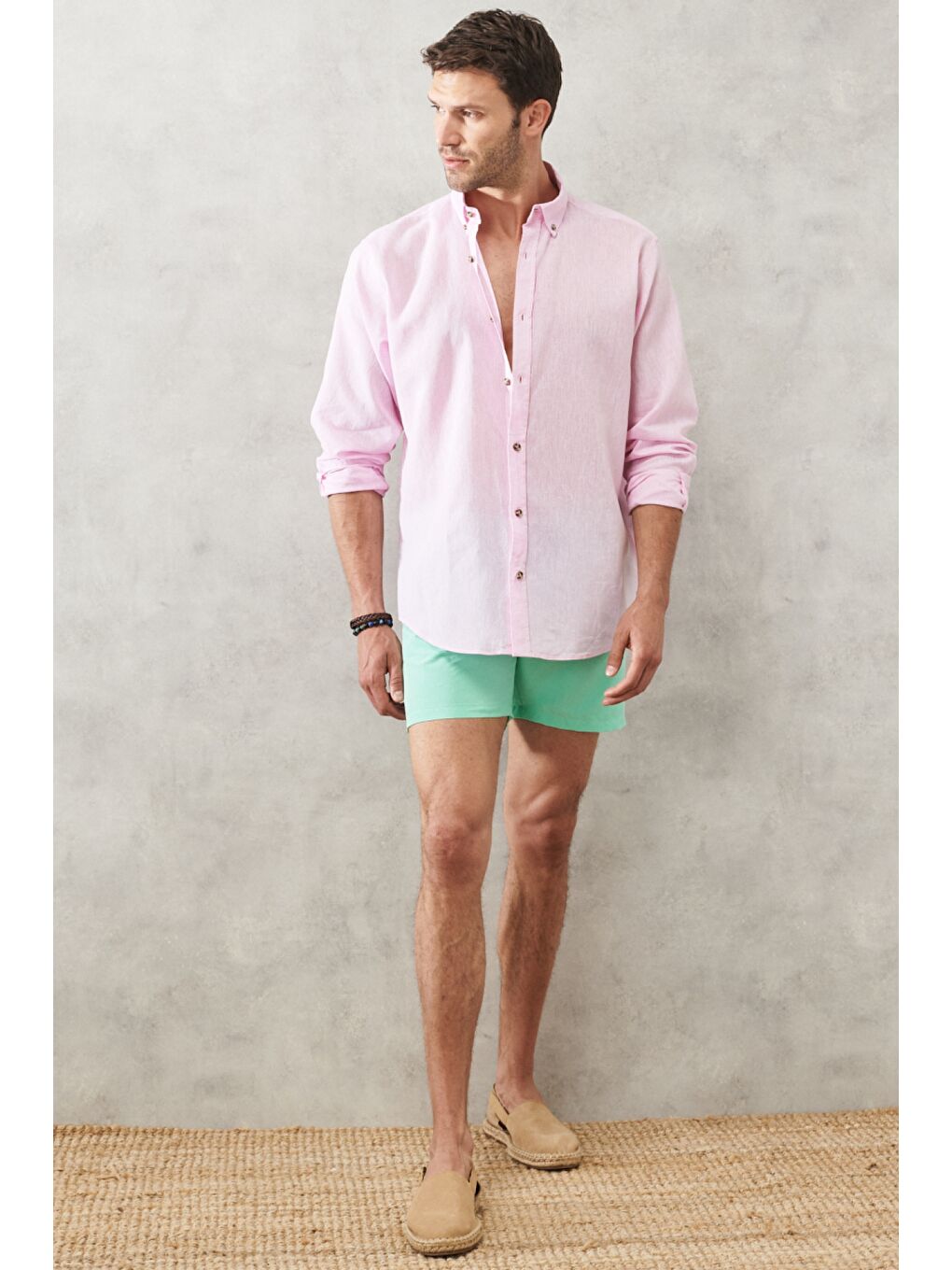 Mavi Erkek Mint Standart Fit Normal Kesim Cepli Hızlı Kuruyan Deniz Şortu-2