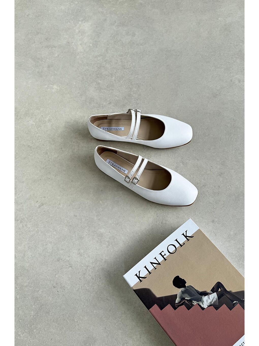 Elvira   Kadın  Kemer  Detay  Deri  Babet Beyaz-1