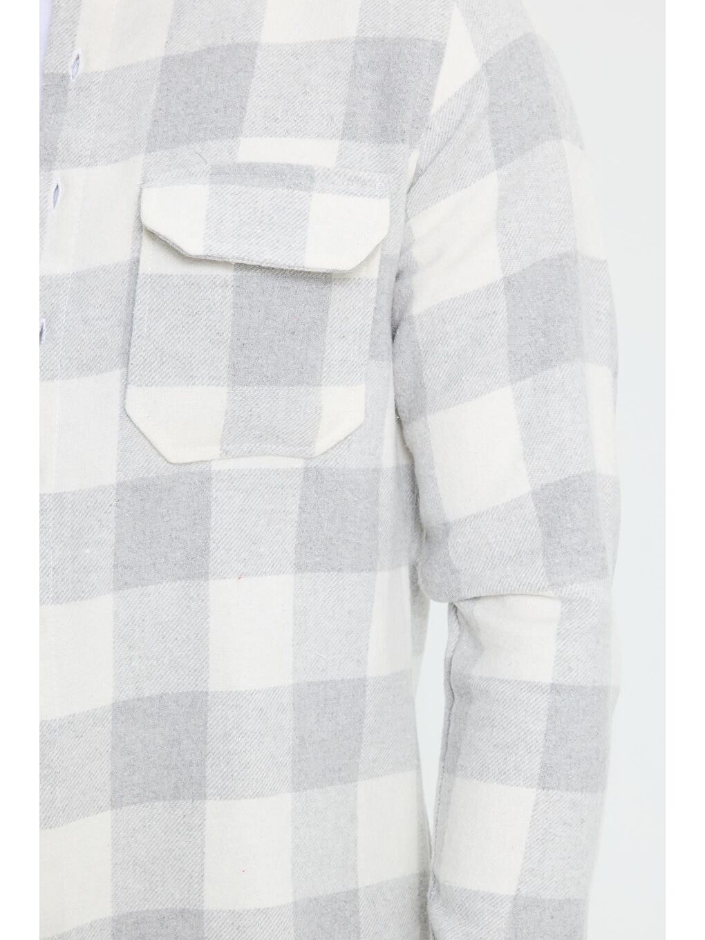 Karışık Erkek Slim Fit Dar Kesim Uzun Kollu Kapaklı Çift Cepli Kareli Kışlık Oduncu Gömlek-2