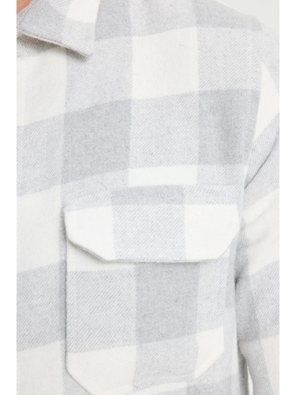 Karışık Erkek Slim Fit Dar Kesim Uzun Kollu Kapaklı Çift Cepli Kareli Kışlık Oduncu Gömlek-5