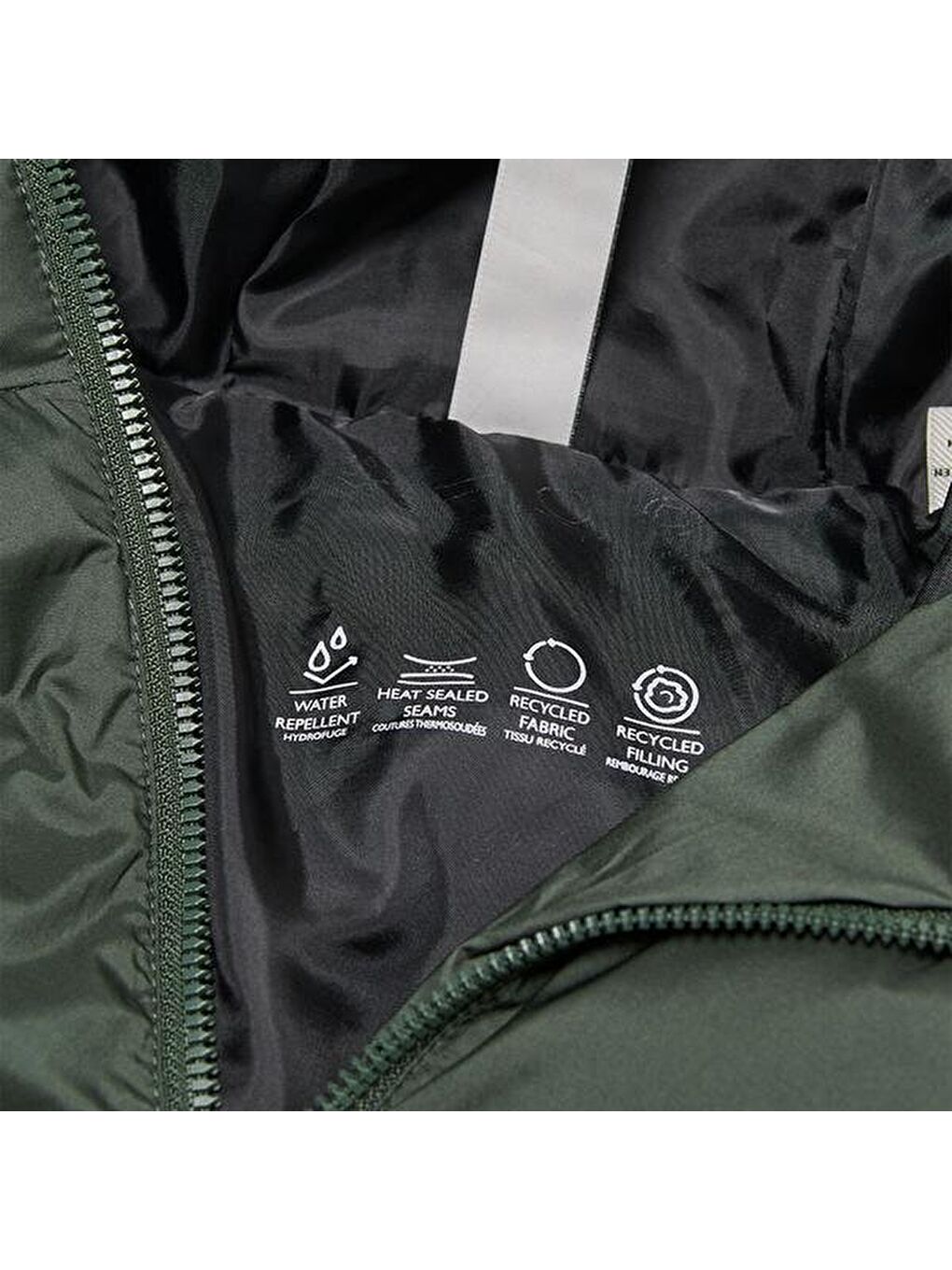 Union Seamless Life Puffer Erkek Haki Kapüşonlu Mont-1