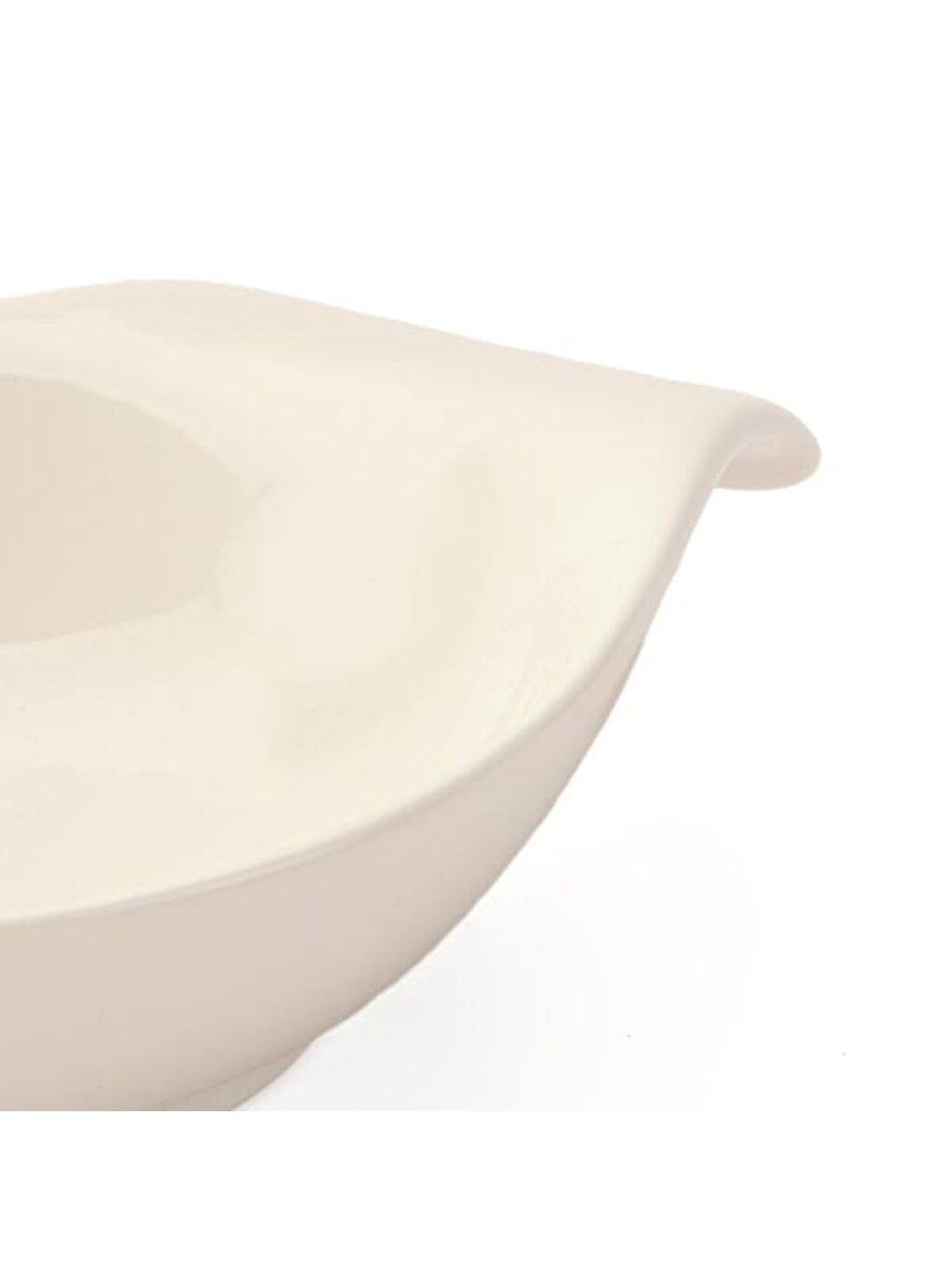 Porselen Kulplu Sosluk - Beyaz - 15x11 cm-2