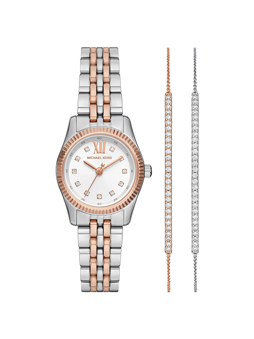 Gri MK4817SET Kadın Kol Saati ve Bileklik Seti
