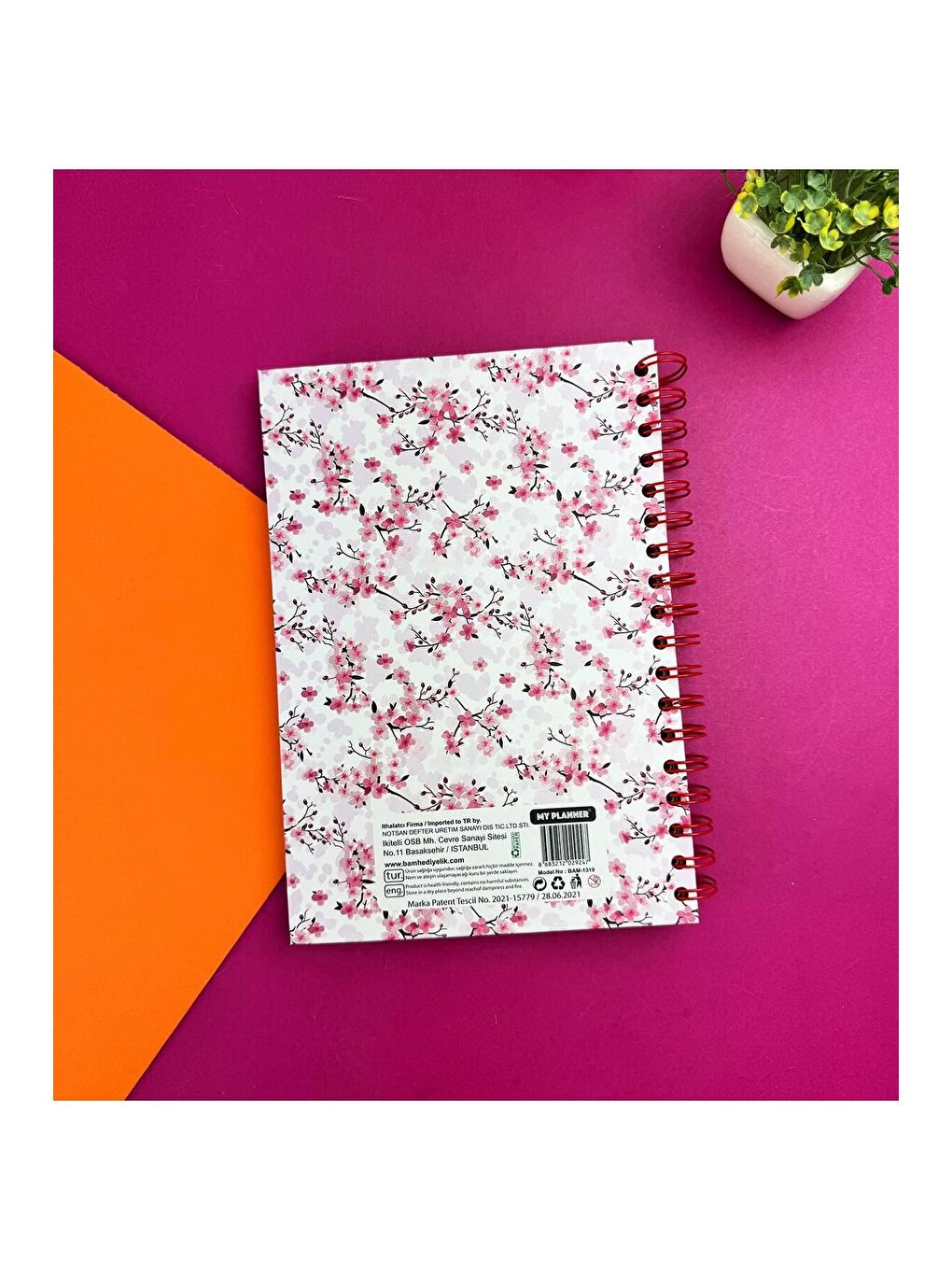 Kırmızı Sakura Tasarımlı Konuşan Ajanda-1