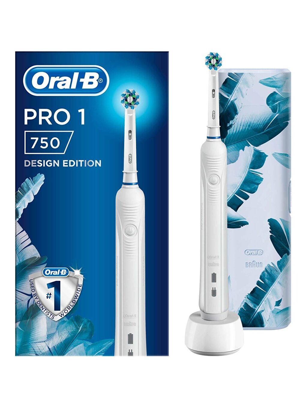 Oral-B Beyaz Pro1 750 Şarj Edilebilir Diş Fırçası Beyaz+Seyahat Kabı Hediye