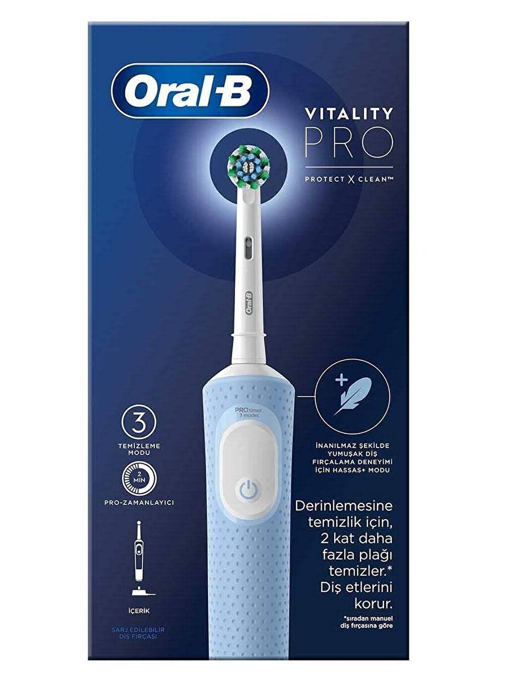 Oral-B Mavi Vitality Pro Mavi Protect X Clean Şarjlı Diş Fırçası