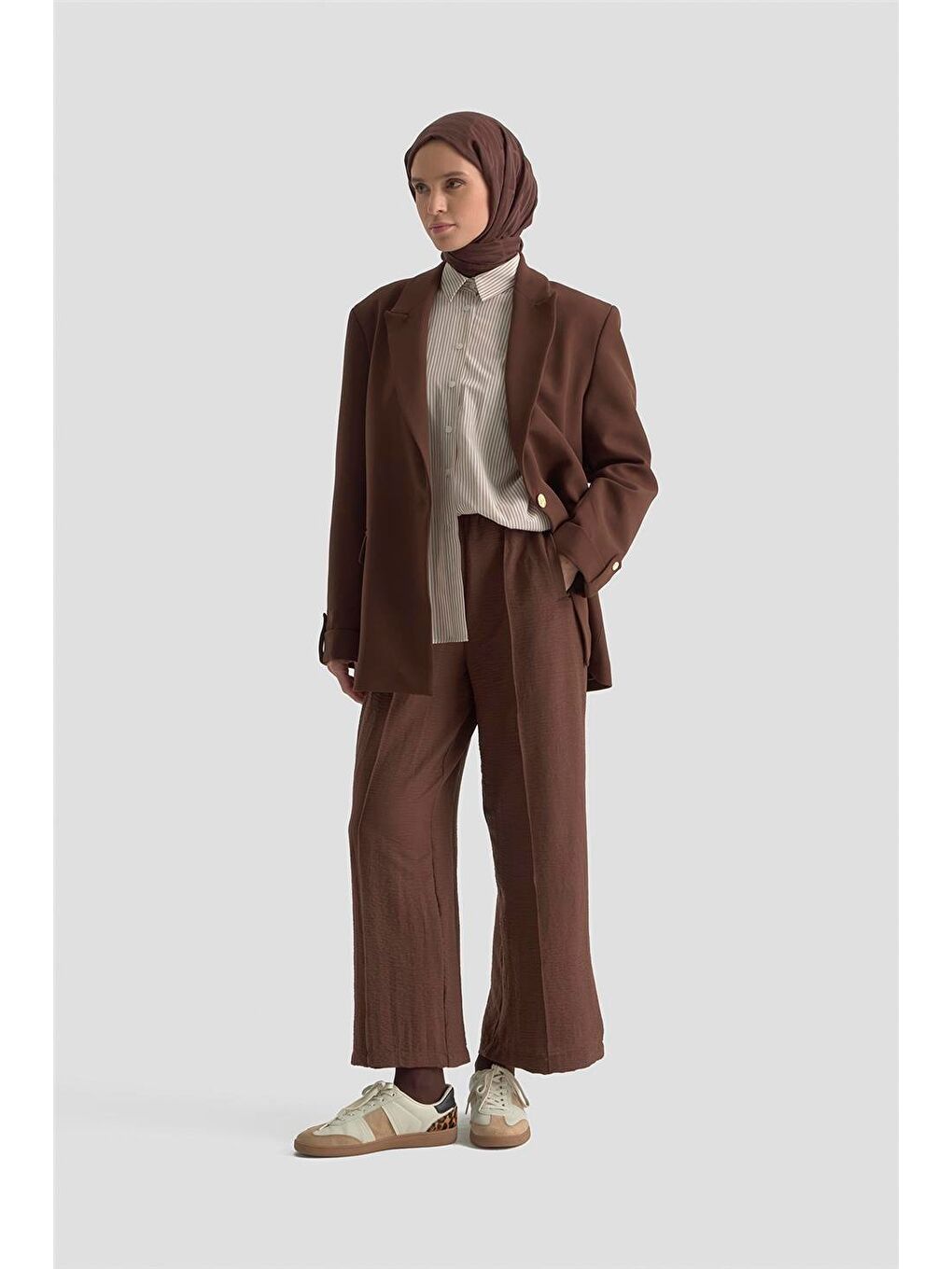 Kahverengi Önü Dikişli Pantolon 25Kd1004 Kakao-2