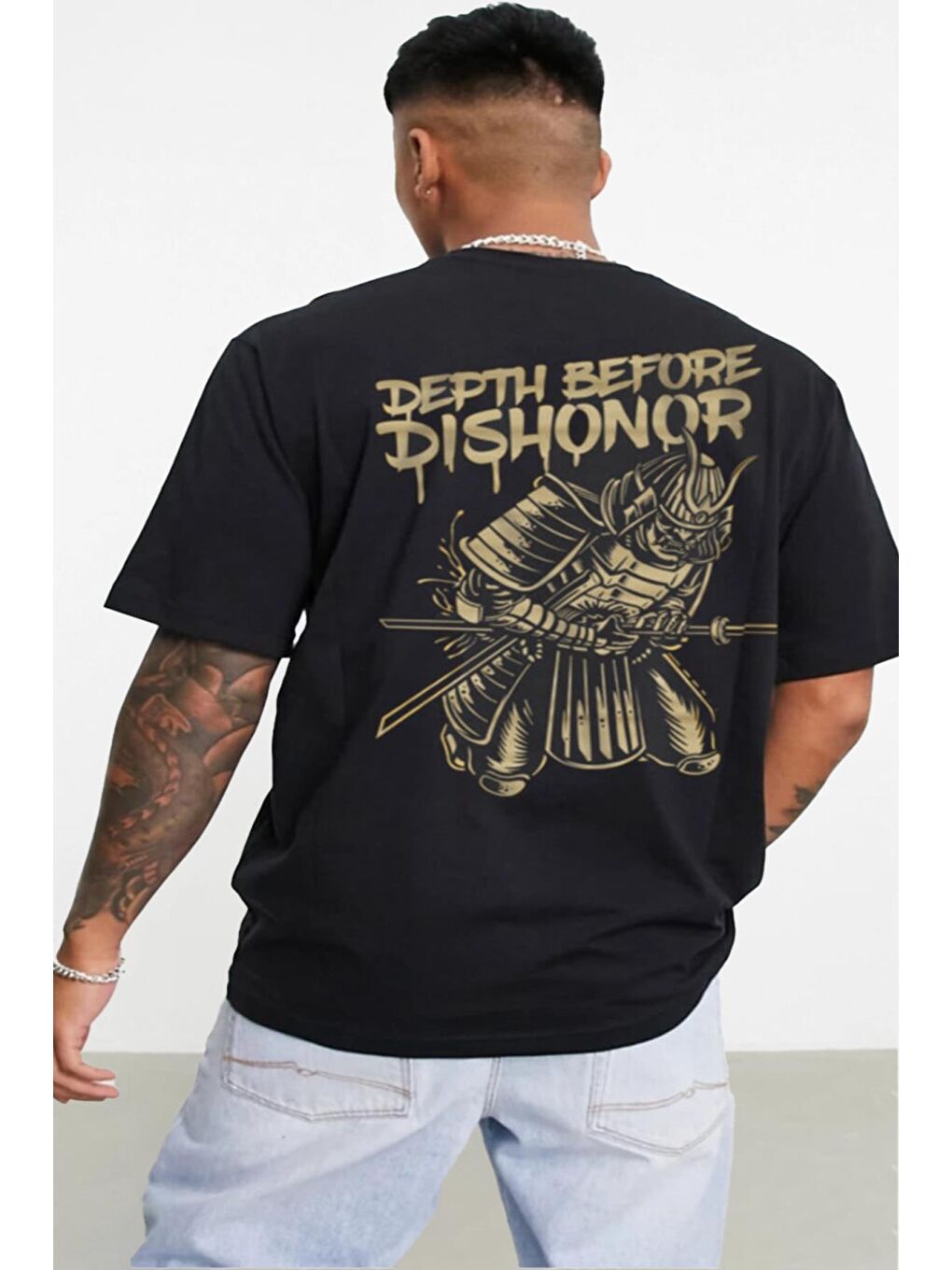 Siyah Honour Warriors Unisex  Tişört-1