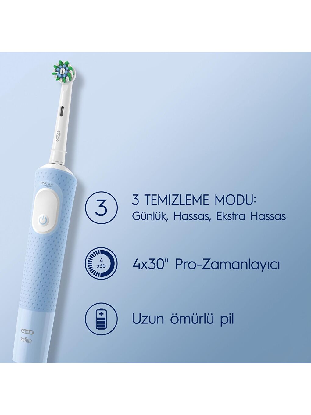 Oral-B Mavi Vitality Pro Mavi Protect X Clean Şarjlı Diş Fırçası - 2