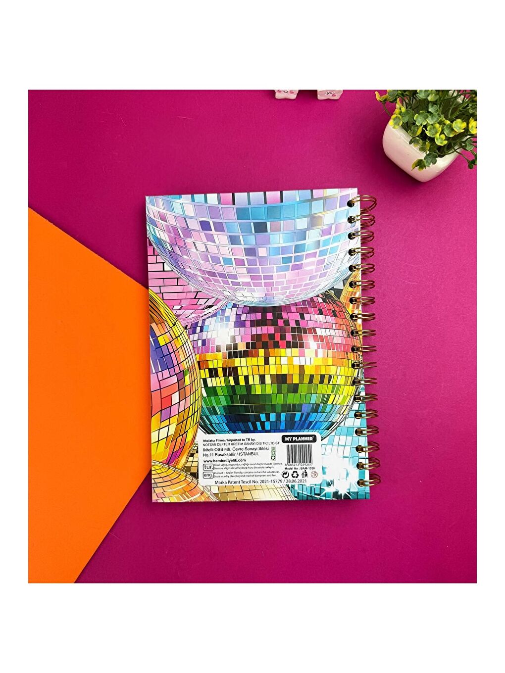 Yaldızlı Disko Topu Tasarımlı Konuşan Ajanda-1