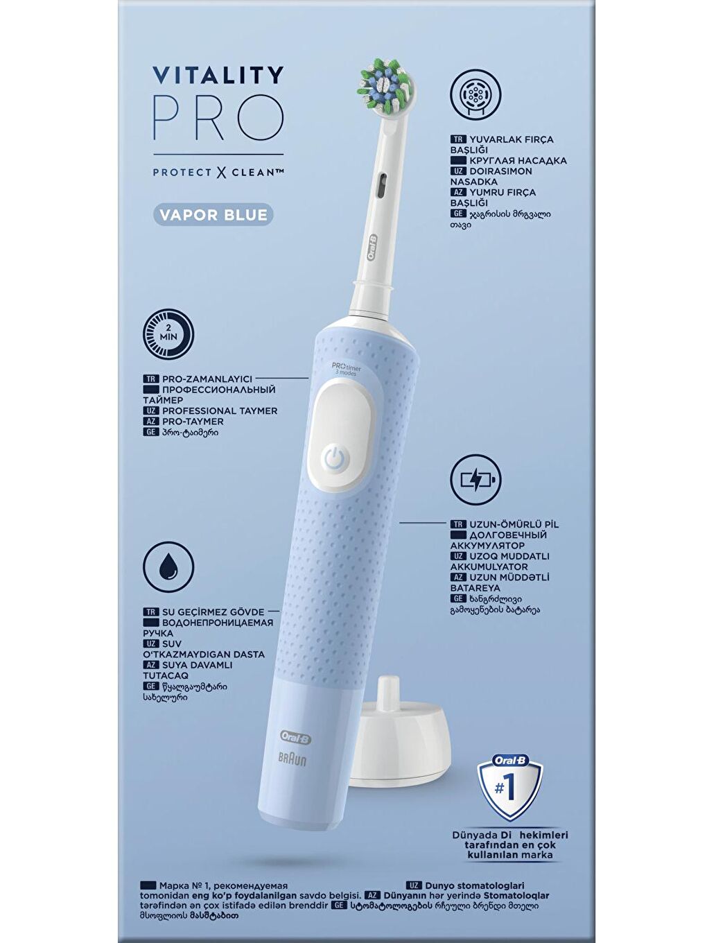 Oral-B Mavi Vitality Pro Mavi Protect X Clean Şarjlı Diş Fırçası - 3