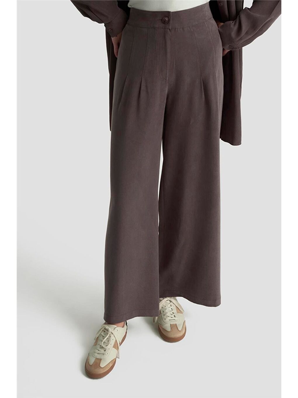 Kahverengi Palazzo Pantolon Acı Kahve-1