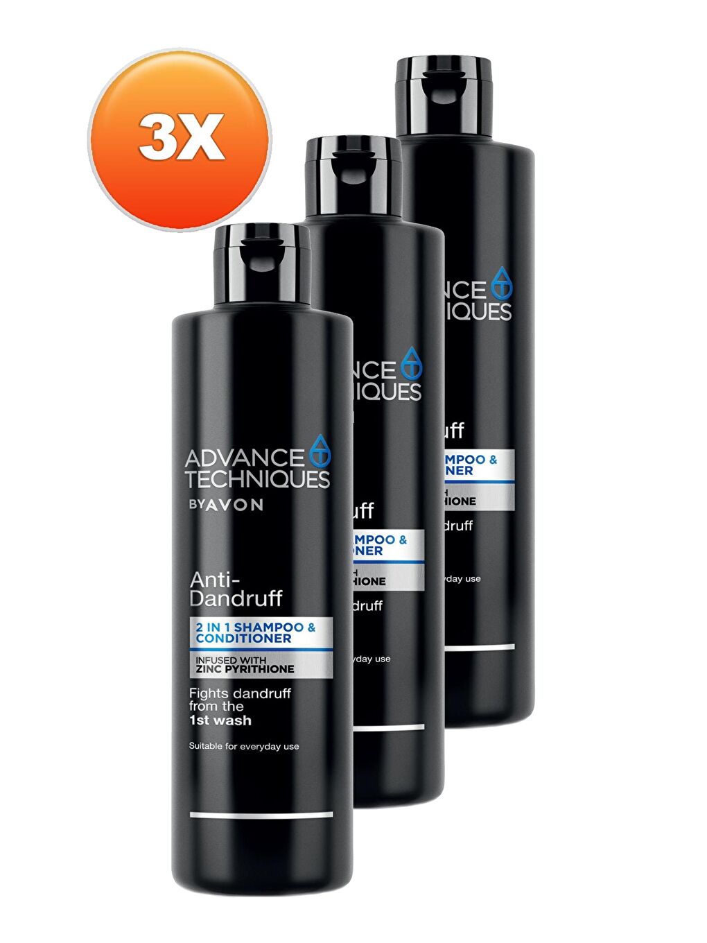 AVON Advance Techniques Kepek Karşıtı 2'si 1 Arada Şampuan ve Saç Kremi 400 Ml. Üçlü Set - 1