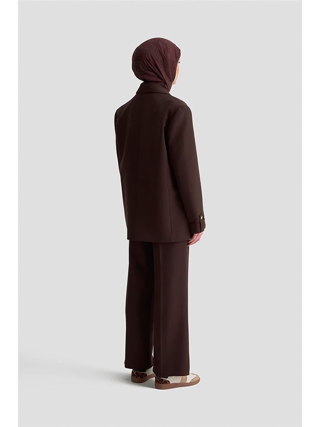 Kahverengi Yüksek Bel Pantolon 25Km1024 Acı Kahve-3