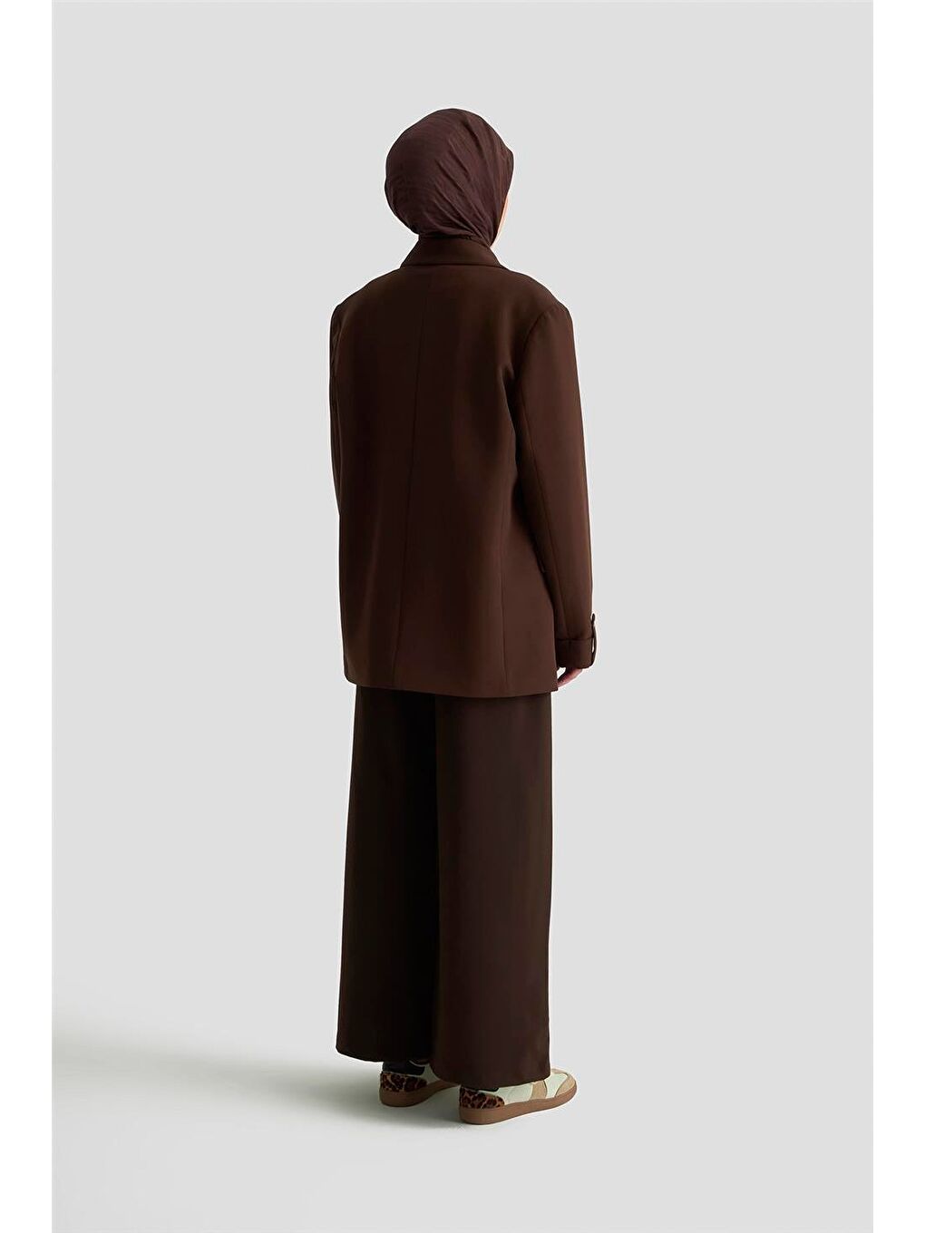 Geniş Paça Pantolon Etek 25Kd1304 Kahverengi-3