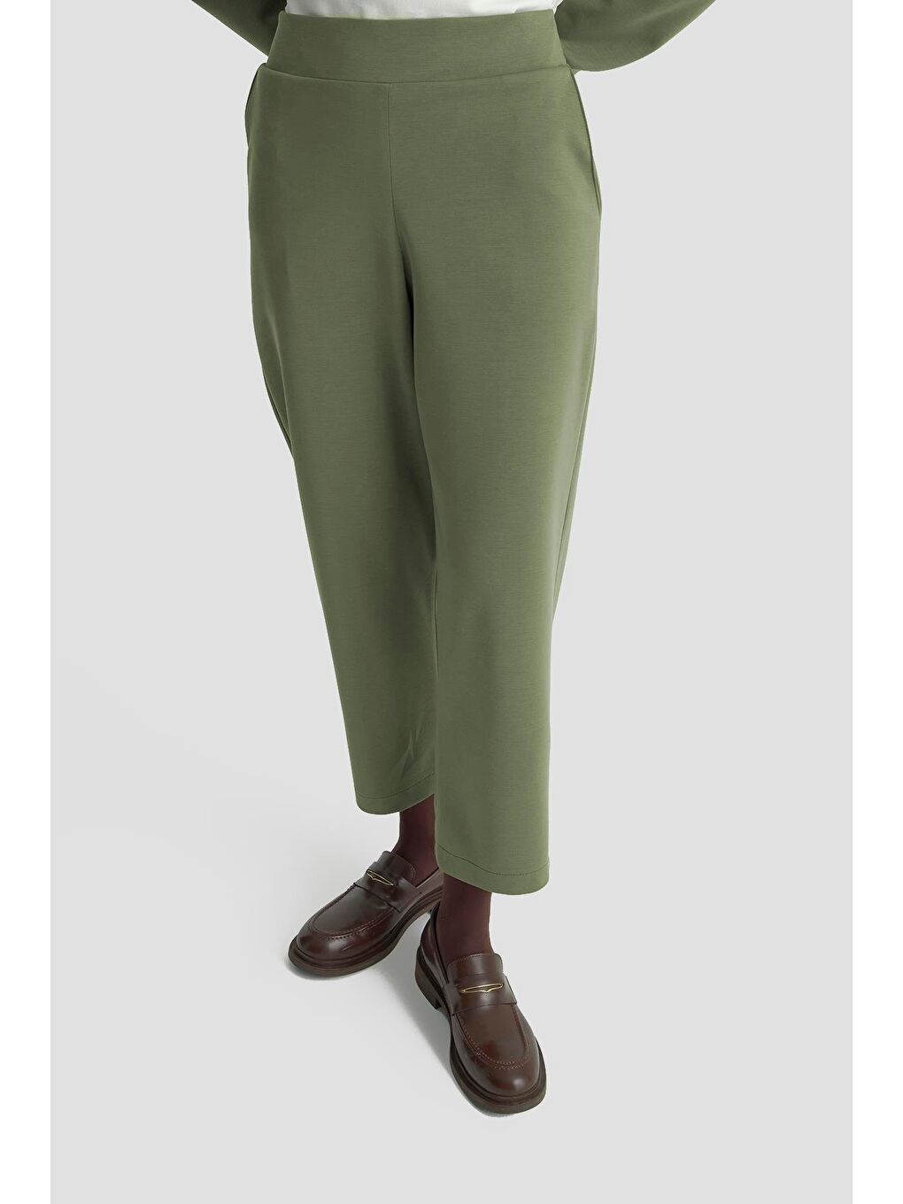 Straight Örme Pantolon 25Kt2626 Haki-1