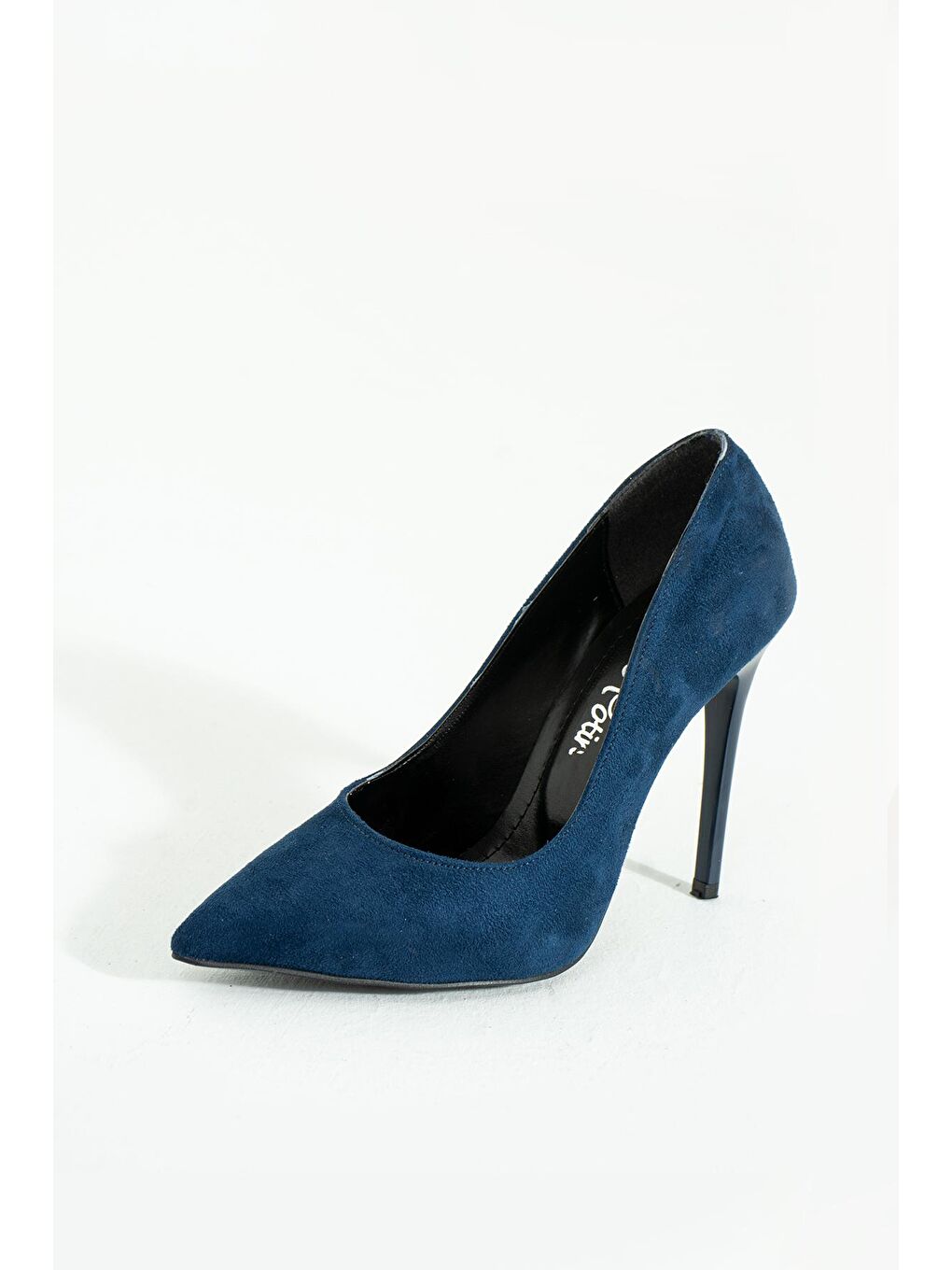 Lacivert Rahat Kalıp Uzun Topuklu Kadın Klasik Stiletto 017-1770-23Süet-6
