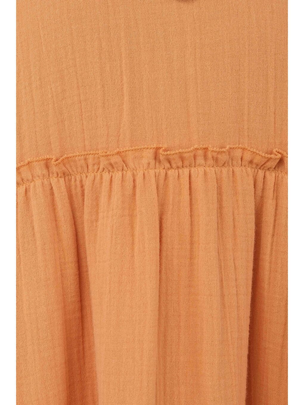 Pembe Müslin Elbise Somon-2