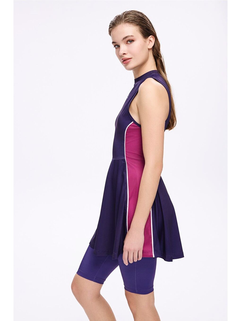 Spor Kesim Mor 4 Parça Yarı Kapalı Mayo Takımı 5028-2