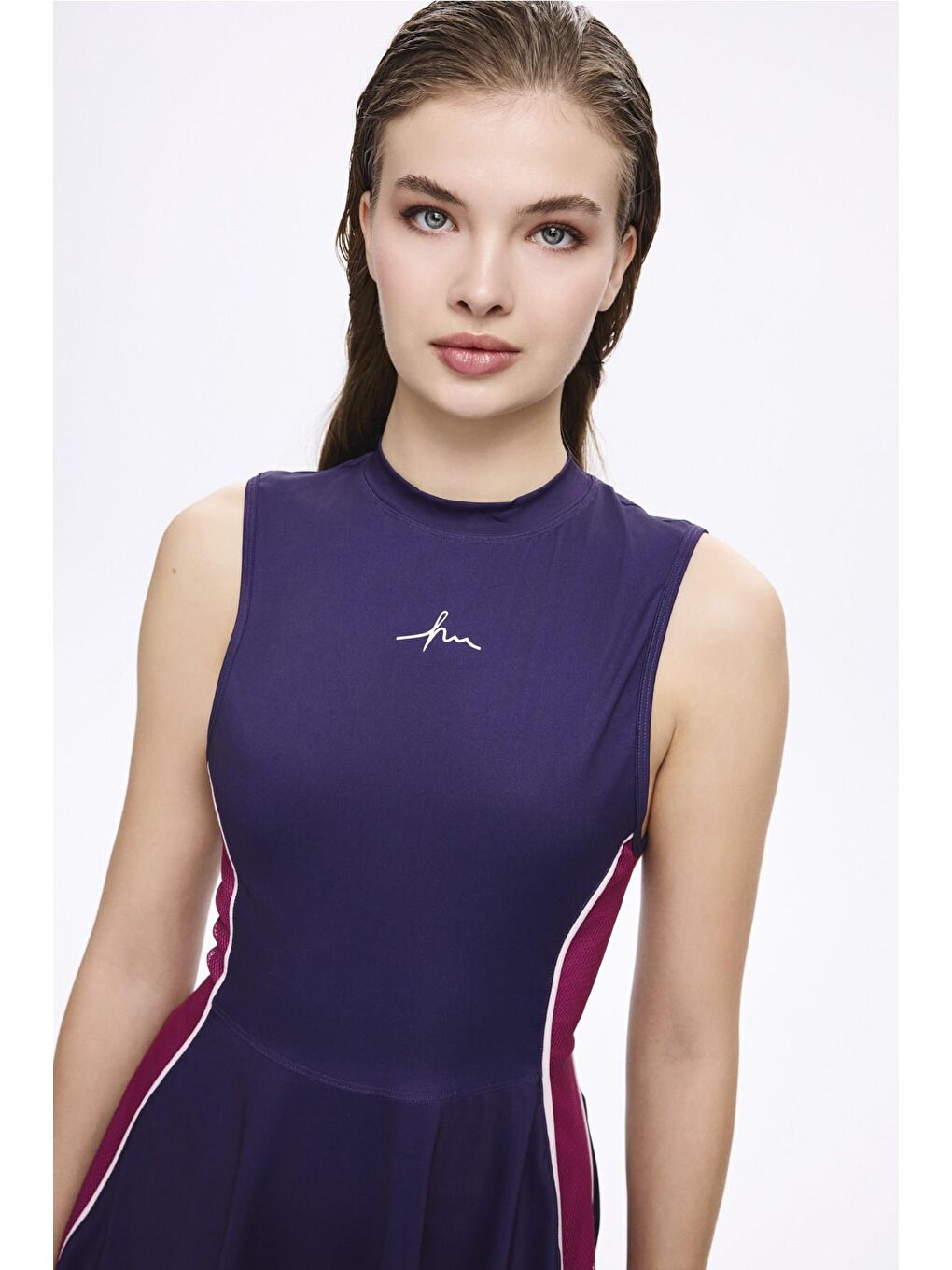 Spor Kesim Mor 4 Parça Yarı Kapalı Mayo Takımı 5028-3