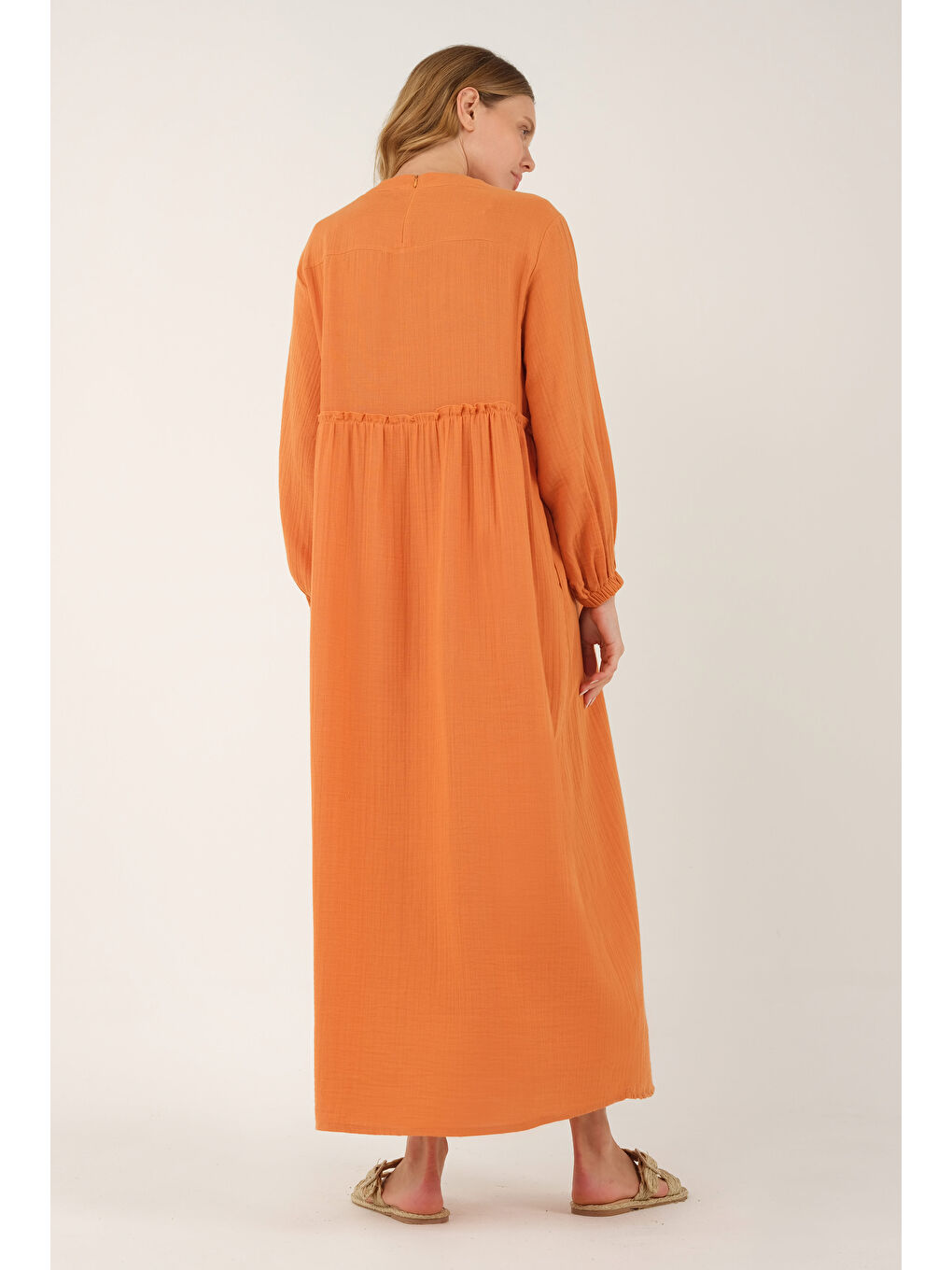 Müslin Elbise Turuncu-2